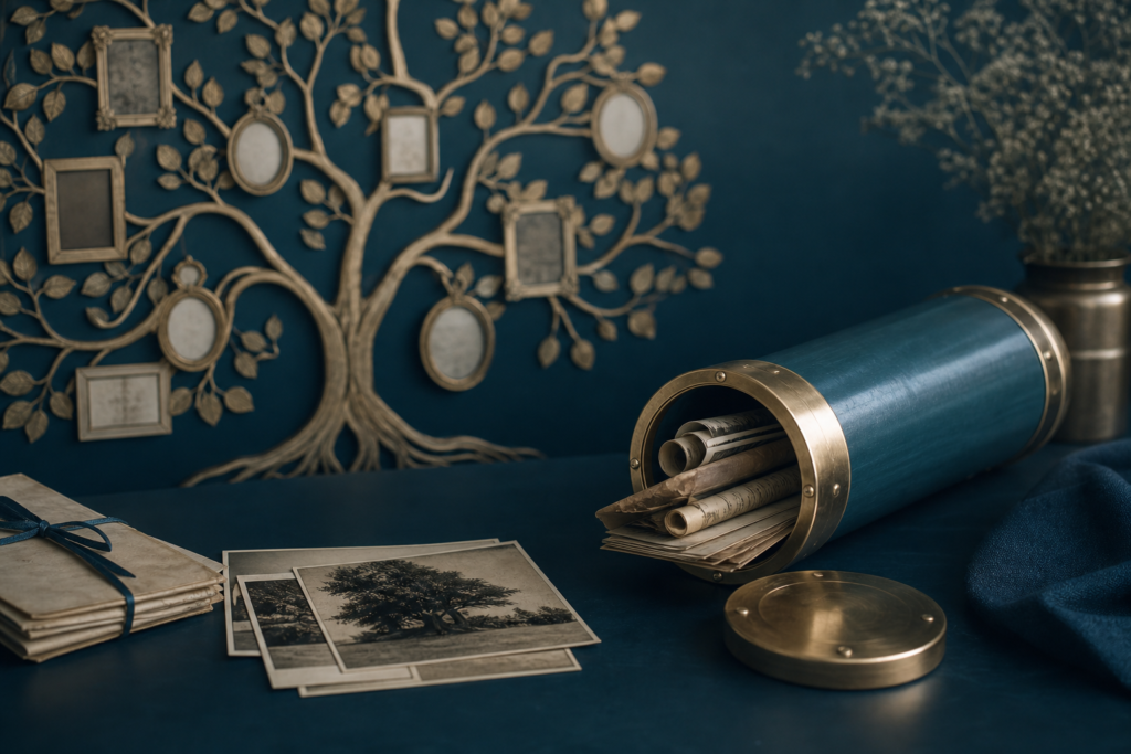 Imagen editorial sobre Árbol genealógico y cápsula digital: dos herramientas complementarias