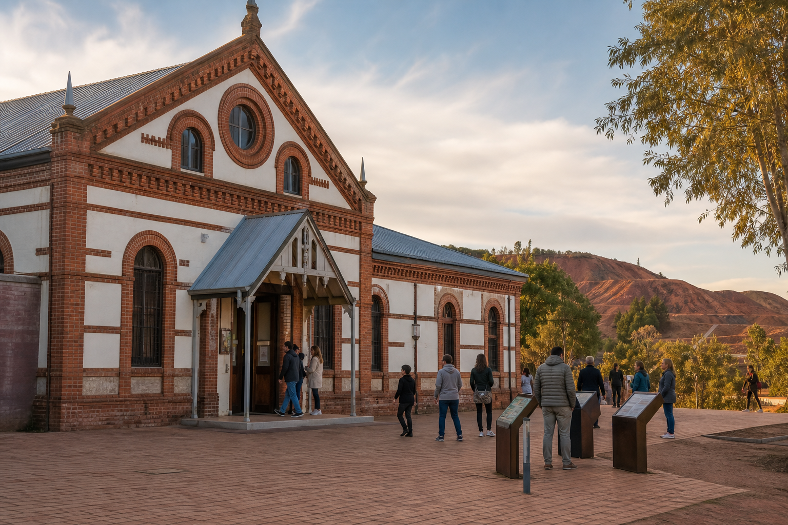 Vista editorial del lugar asociado a Museo Minero y Plaza Ernest Lluch — Parque Minero de Riotinto