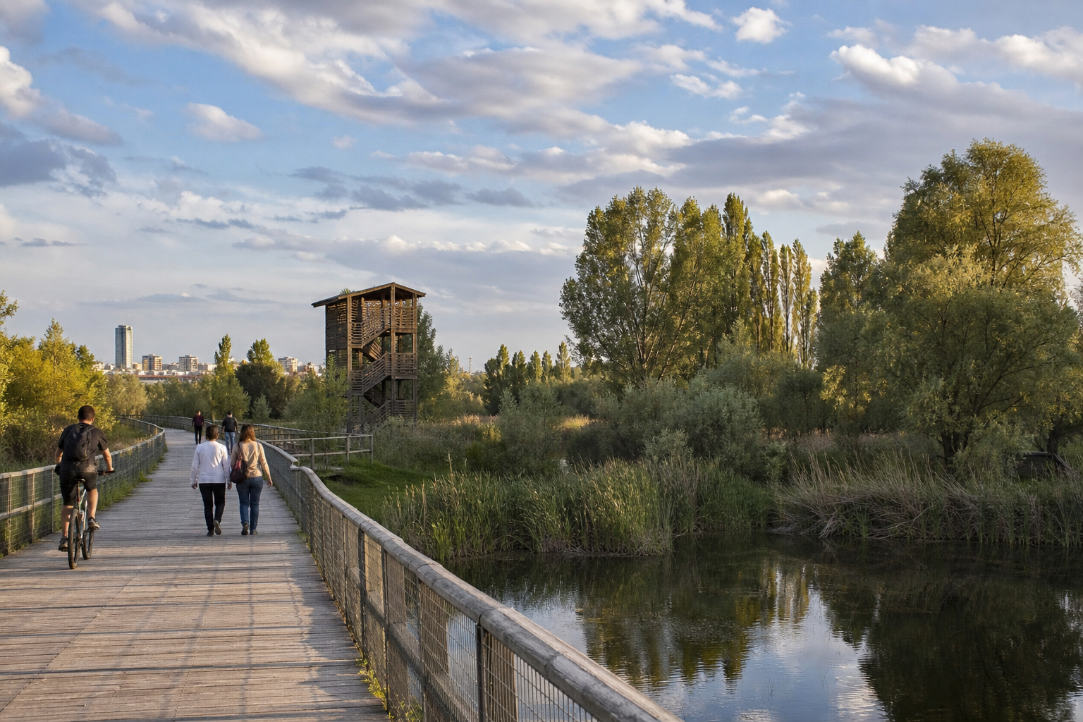 Vista editorial del lugar asociado a La Mitjana: ribera urbana y humedales del Segre