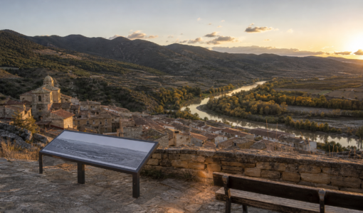 Vista editorial del lugar asociado a Mirador de Gallipienzo: atalaya, iglesia y paisaje