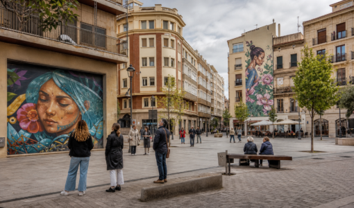 Vista editorial del lugar asociado a Galería Urbana en la Plaza del Oeste (Salamanca)