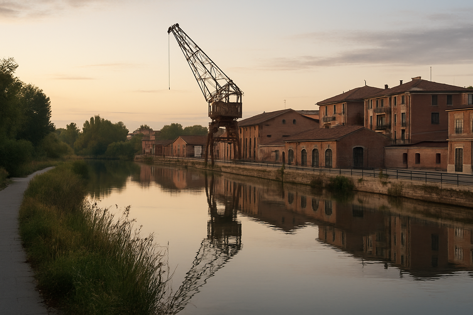 Vista editorial del lugar asociado a El puerto interior de Valladolid