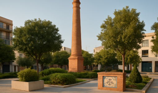 Vista editorial del lugar asociado a La chimenea que convirtió una fábrica en plaza